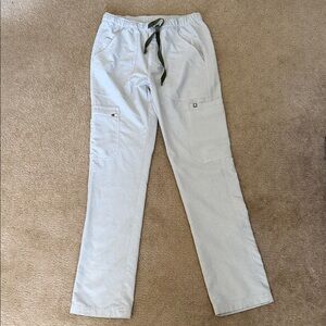 Figs Women's Light Gray/Olive Green Straight Leg Pants